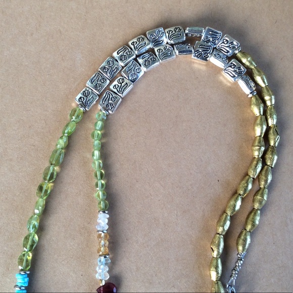 Handcrafted Sundance Charm natural Multi Gemstone Necklace Stunning NEW - Picture 9 of 11